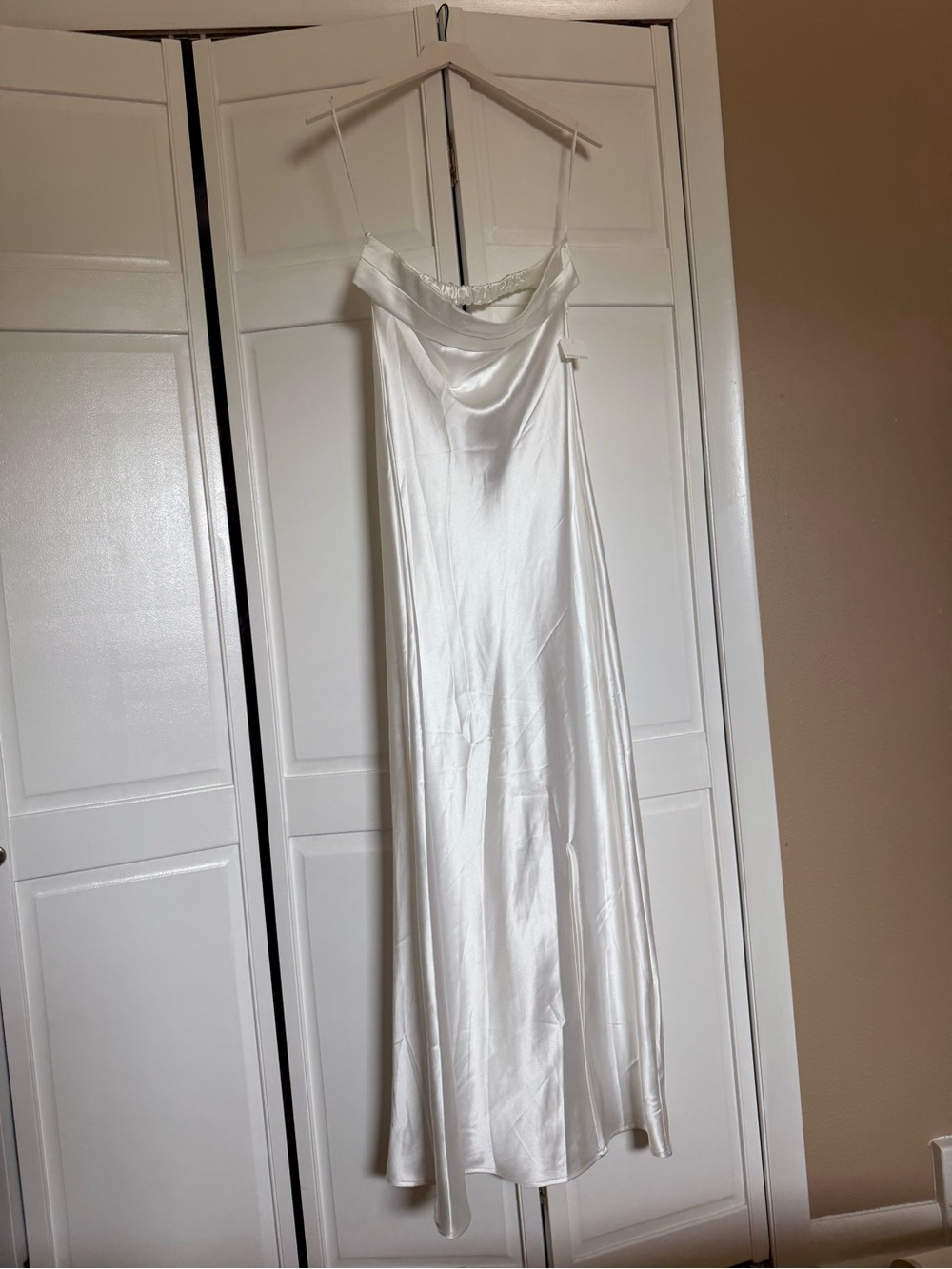 Altar'd State White Satin Maxi Slip Dress